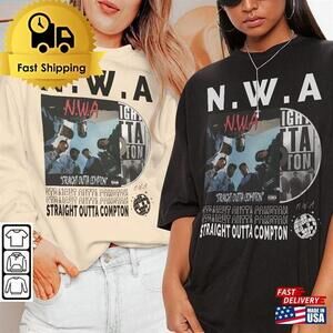 Nwa Rap Shirt   Retro  Album Straight Outta Compton World Tour  Tickets Tee